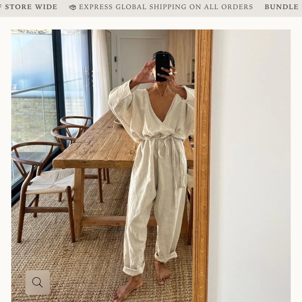 Avy & Co. Linen Jumpsuit in Natural OS